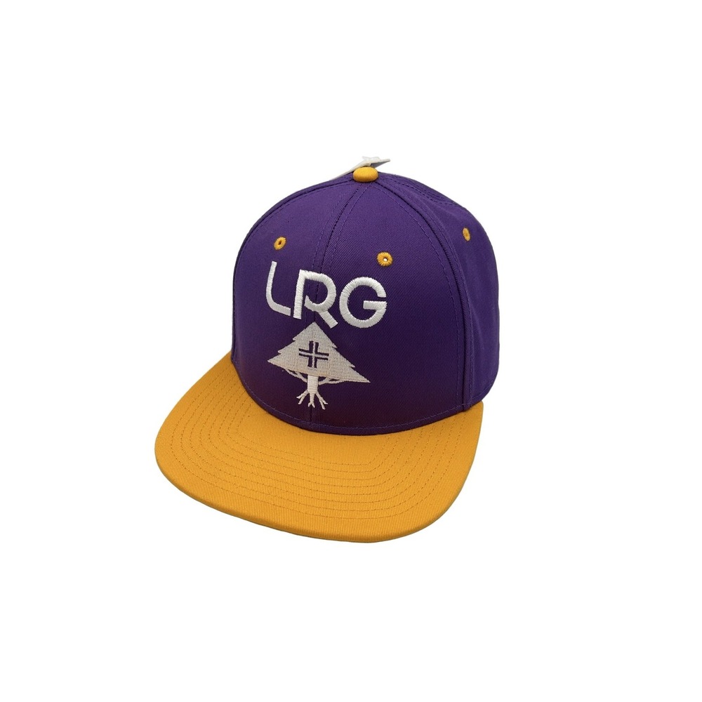 LRG Legacy Tree Logo Snapback Cap Men's Adjustable Purple Yellow Cotton